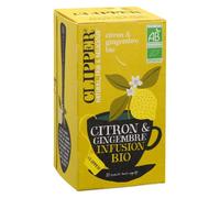 CLIPPER - Infusion Bio - Citron & Gingembre - 20 Sachets d'Infusion Bio - 1 paquet