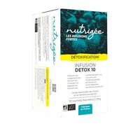 Infusion Détox Bio Foie & Intestin NUTRIGÉE | 10 Plantes Dépuratives et Digestives | Fenouil, Chicorée, Pissenlit, Curcuma, Réglisse, Gingembre, Romarin | 30 Sachets | Transit & Drainage