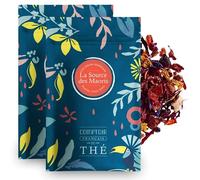 Infusion Kiwi Fraise 2x100g - Source des Maoris -COMPTOIR FRANÇAIS DU THÉ | Notes de pomme, fraise et kiwi - À déguster chaude ou froide - En vrac, sachet zip refermable, sans théine