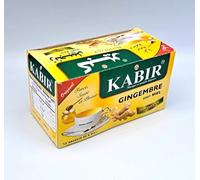 Infusion naturelle au gingembre et au miel, de la Marque KABIR - Boite de 12 sachets d'infusion instantanée