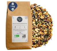 Infusion Pomme Menthe Bio - Mélange Pomme et Thé Vert Sencha en Vrac, 100% Naturel, Sans OGM - Agriculture Biologique - Fabrication Française - Sachet 1 kg (500 Tasses)