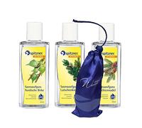 Infusion pour sauna Senteur de la forêt - Balade en forêt : Aiguilles d’épicéa, Pin de montagne, Bouleau nordique (3x190 ml) de Spitzner avec un échantillon gratuit