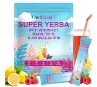 Infusion Super Yerba Mate - 30 Sachets | Énergie Naturelle + Concentration & Bien-être Intestinal | Sans Crash, 2g Sucre, Vitamine D3, Ashwagandha (Étui Voyage)