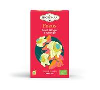 Infusion Tisane Focus Bio - Basilic, Gingembre & Orange | Clarté d’Esprit & Concentration | Sans Caféine | Saveur Aromatique Zestée | 16 sachets - Sun&Sia