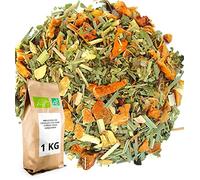 Infusions de feuilles d'olivier Bio - Mélisse, gingembre, citron frais, pomme - Infusion en vrac - 1 kg (400 tasses) - 100% Agriculture Biologique - Thés-Direct