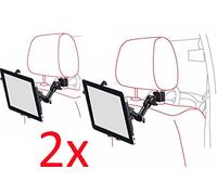 Infuu Holders 2 x Set 360 ° de Support pour Apple iPad 1 2 3 4 Air Galaxy Tab Note Tablette PC pour Appuie-Tête Voiture Barre de Design Carbone 007 Universel x2