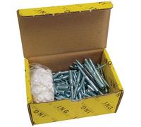ING Fixations FSA55011 Boite de 100 Vis Top-roc PVC ING FIXATIONS-6x80 mm-Filet 33 mm Capuchon blanc-A430150