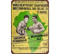 Inga 1974 Ali vs. Foreman Rumble in The Jungle Pub Plaque en métal pour décoration d'intérieur 20,3 x 30,5 cm