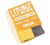 INGA - 2 X Eponges Plates Réutilisables Lavables - Passent Partout, Très Efficaces, Ne Rayent Pas - Face Grattante et Face Absorbante - Fabriquée en Europe - Éponge Plate Qui Dure 2 Ans