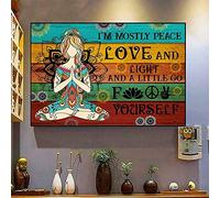 Inga Affiche en métal avec inscription « Yoga Girl I'm Mostly Peace Love And Light » - 20,3 x 30,5 cm