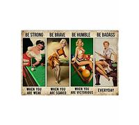 Inga Affiche en métal Billiard Girl Be Strong 20,3 x 30,5 cm