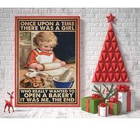 Inga Affiche murale en métal Once Upon A Time There Was A Girl Who Really Wanted To Open A Bakery 20,3 x 30,5 cm