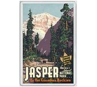 Inga Aimant de réfrigérateur Jasper National Park - Jumbo - Rockies du Canada Albanie - Plaque en métal 20,3 x 30,5 cm
