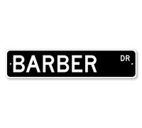 Inga Barber, décoration de barbier, Panneau de barbier, décoration de barbier, Plaque en métal personnalisée, 40 x 10 cm
