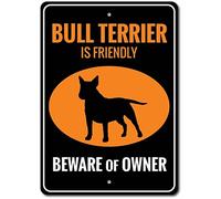 Inga Bull Terrier Plaque en métal rétro Motif Bull Terrier 20,3 x 30,5 cm