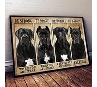 Inga Cane Corso Be Strong Be Brave Be Humble Be Badass Cadeau d'anniversaire en métal 20,3 x 30,5 cm