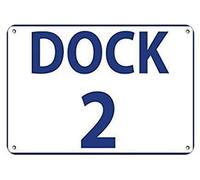 Inga Dock 2 Enseigne d'activité Zone de chargement Dock Numéro d'avertissement Avertissement Panneau d'avertissement Métal Vintage 8 x 12 pouces