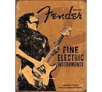 Inga Fender Rock on Plaque en métal Vintage 8 x 12 Pouces