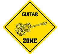 Inga Guitar Zone Plaque en métal Humoristique 30,5 x 30,5 cm