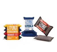 INGA - Kit Ménage Complet : 8 Éponges Lavables Multi-Usages : 4 Grattantes + 2 Salle de Bain + 2 Poêles & Plaques - Une Éponge pour chaque Usage - Ultra Efficaces et Réutilisables - Fabriqué en Europe