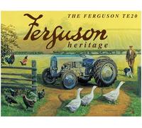 Inga New Ferguson TE20 Heritage Tractor Plaque Murale publicitaire rétro en métal 20,3 x 30,5 cm