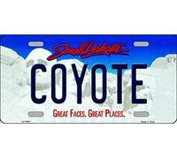 Inga New Sign Coyote South Dakota State Background Plaque d'immatriculation 15,2 x 30,5 cm