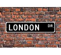 Inga Pancarte de Londres - Souvenir de visiteur de Londres - Décoration murale en aluminium - 40 x 10 cm