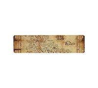 Inga Panneau Vintage en étain avec Carte du trésor - Motif Pirates - Doré - 10 x 40 cm