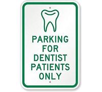 Inga Parking for Dentist Patients Only Panneau d'avertissement en étain 8 x 12 Pouces
