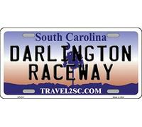 Inga Plaque d'immatriculation de Darlington Raceway South Caroline State Back, 15,2 x 30,5 cm