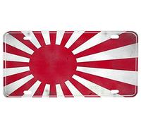 Inga Plaque d'immatriculation du drapeau du Japon - Soleil levant - 15,2 x 30,5 cm