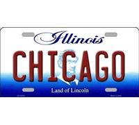 Inga Plaque d'immatriculation en Métal Chicago Illinois 8x12 Pouces