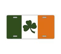 Inga Plaque d'immatriculation en métal Motif Drapeau Irlandais 15,2 x 30,5 cm