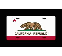 Inga Plaque d'immatriculation fantaisie en aluminium Drapeau de la Californie 15,2 x 30,5 cm