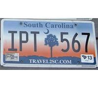 Inga Plaque d'immatriculation New Sign South Carolina 2013 Palmetto Travel2SC COM IPT 567 15,2 x 30,5 cm