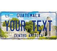 Inga Plaque d'immatriculation personnalisée avec ruine du Guatemala 15,2 x 30,5 cm