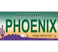 Inga Plaque d'immatriculation Phoenix 6x12" en métal recyclable, Rectangulaire, Vintage, Sud-Ouest américain, 15 x 15 cm, avec corde de suspension