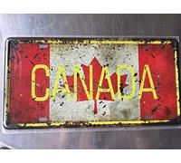Inga Plaque d'immatriculation vintage en métal pour voiture - 15,2 x 30,5 cm - Canada