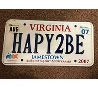 Inga Plaque d'immatriculation Virginia Jamestown 6x12