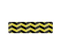 Inga Plaque en étain Moderne avec Chevrons Jaunes, Motif Chevrons Noirs et Jaunes, Panneau d’Avertissement de Danger rayé en Zigzag 10 x 40 cm