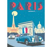 Inga Plaque en métal Art Déco Paris Tour Eiffel France 20,3 x 30,5 cm