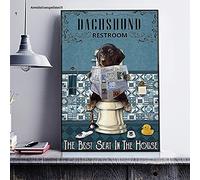 Inga Plaque en métal Dachshund Restroom the best seat in the house - Cadeau d'anniversaire - 20,3 x 30,5 cm