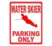 Inga Plaque en métal humoristique avec inscription « Water Skier Parking Only » 20,3 x 30,5 cm