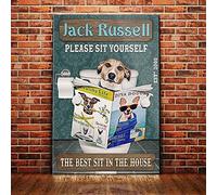 Inga Plaque en métal Jack Russell Terrier pour salle de bain ou salon - Décoration pour les amoureux des chiens - Cadeau d'anniversaire - 20,3 x 30,5 cm