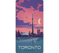 Inga Plaque en métal Toronto - Tour CN, Ontario Canada Érable Canadien 20,3 x 30,5 cm