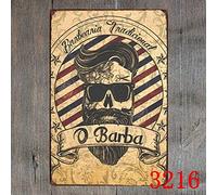 Inga Plaque métallique en métal Barberia Barba Barber Shop Decor Bar Pub Home Vintage 30,5 x 40,6 cm