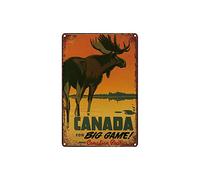 Inga Plaque métallique en métal Motif Voyage Canada Décoration Bar Pub Home Vintage 20 x 30 cm