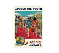 Inga Poster Edm de Daft Punk Around The World - Art mural minimaliste - 20,3 x 30,5 cm