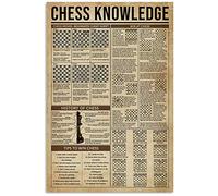Inga Poster en métal avec connaissance d'échecs - Cadeau pour débutants - Décoration murale - 20,3 x 30,5 cm
