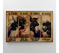 Inga Poster en métal Be Strong Be Brave Be Humble Be Badass Tortue Ninja Art Cadeau pour garçon 20,3 x 30,5 cm